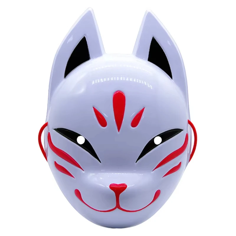 Japanese Anime Demon Fox Mask Cosplay Sabito Makomo Tanjiro Lightweight Plastic Thicken Animal Halloween Party Costume Props