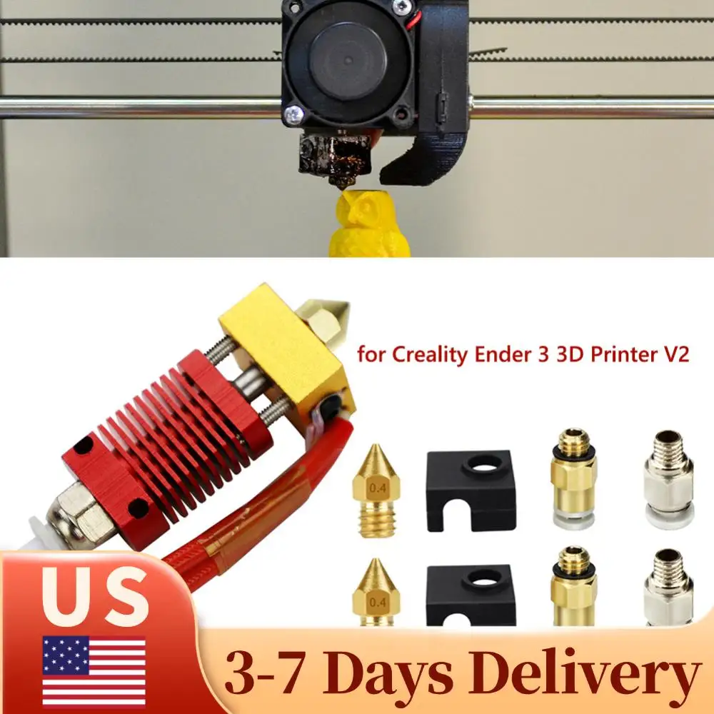 

Набор из 9 сменных сопел MK8 0,4 мм для экструдера 3D-принтера Creality Ender 3 Pro