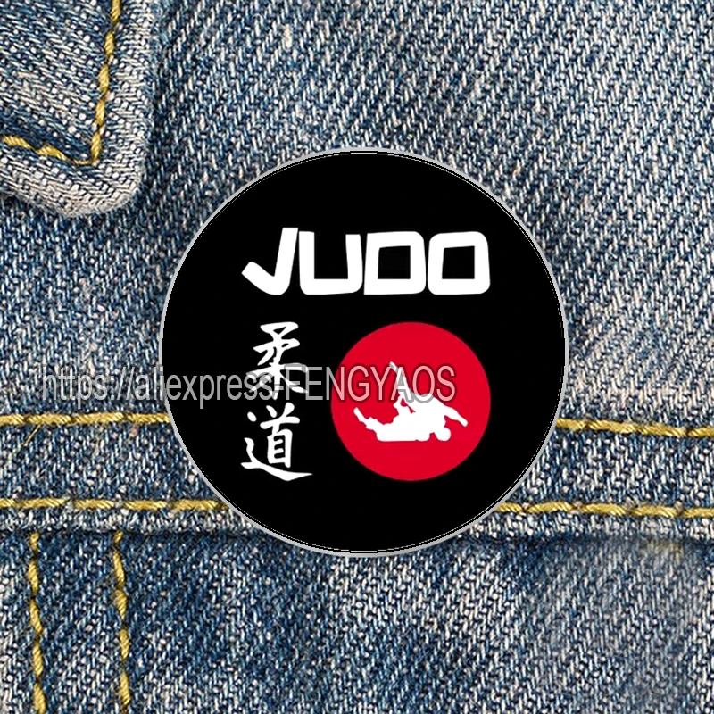 Stainless Steel Y2k Punk Taekwondo Pin Custom Cool Martial  Art Judo Brooches  Karate / Aikido Badge Gift for Friend