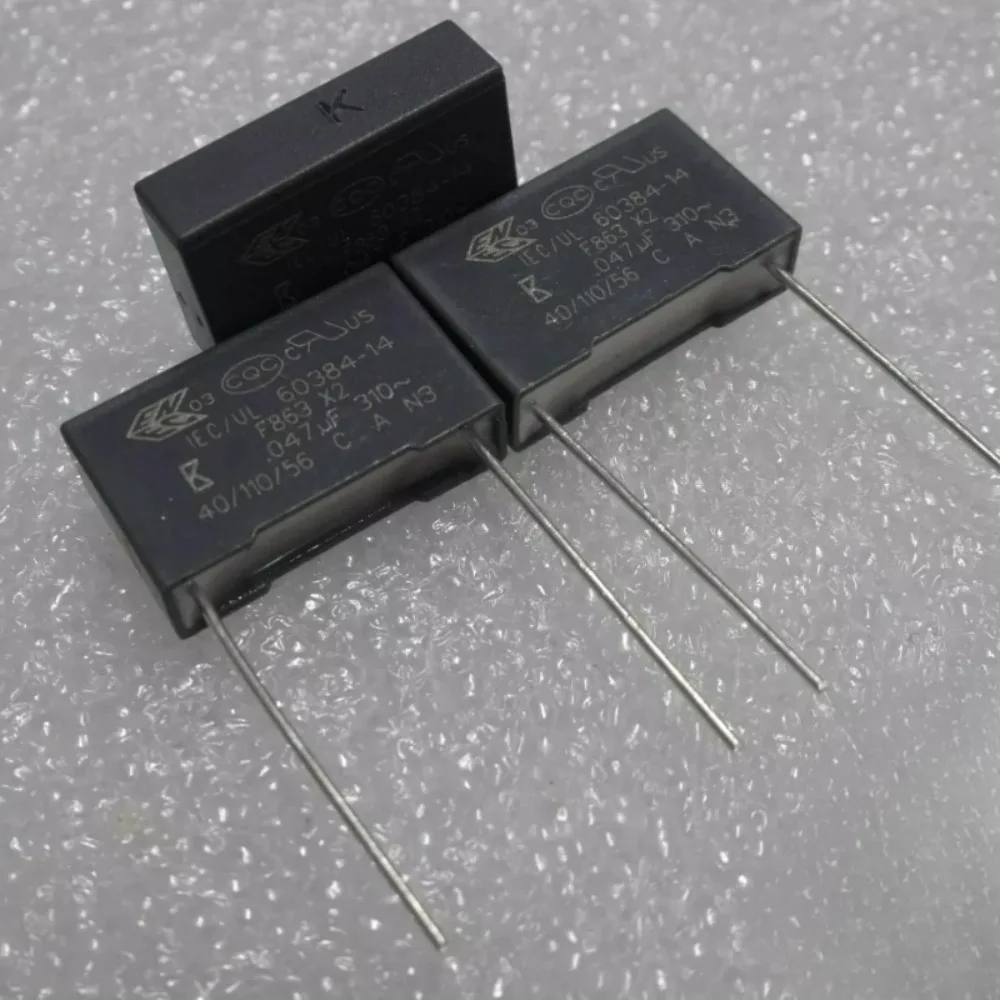 

10pcs/lot F863 0.047uf 310VAC 47nf 473 K X2 Brand New 15mm Film Capacitor