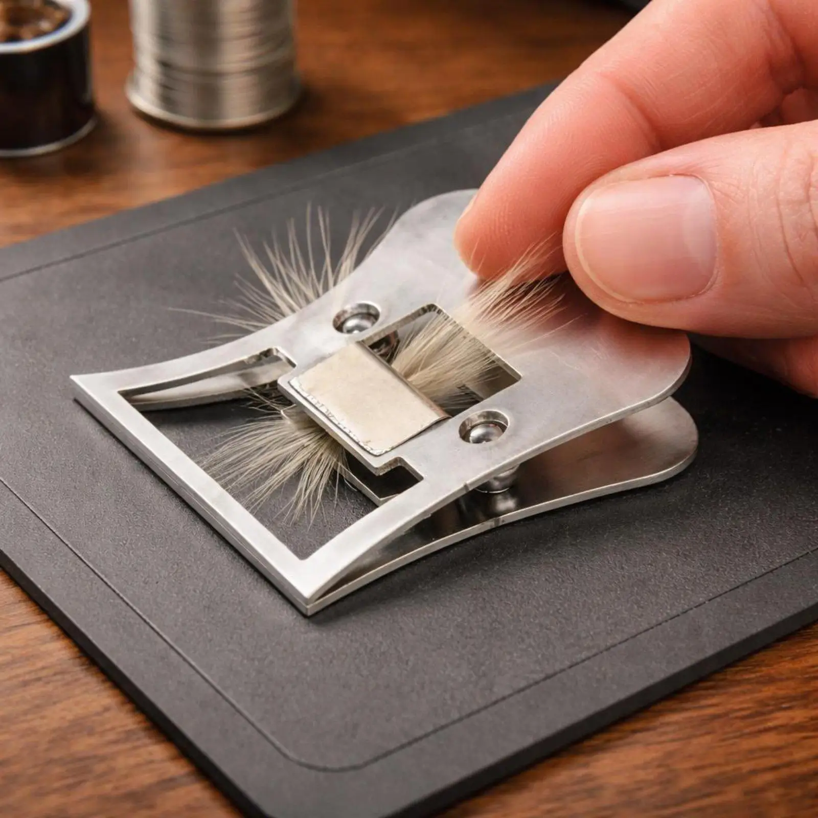 CDC Feather Clamp Compact Fly Tying Clip Lightweight for Tackle Workshop