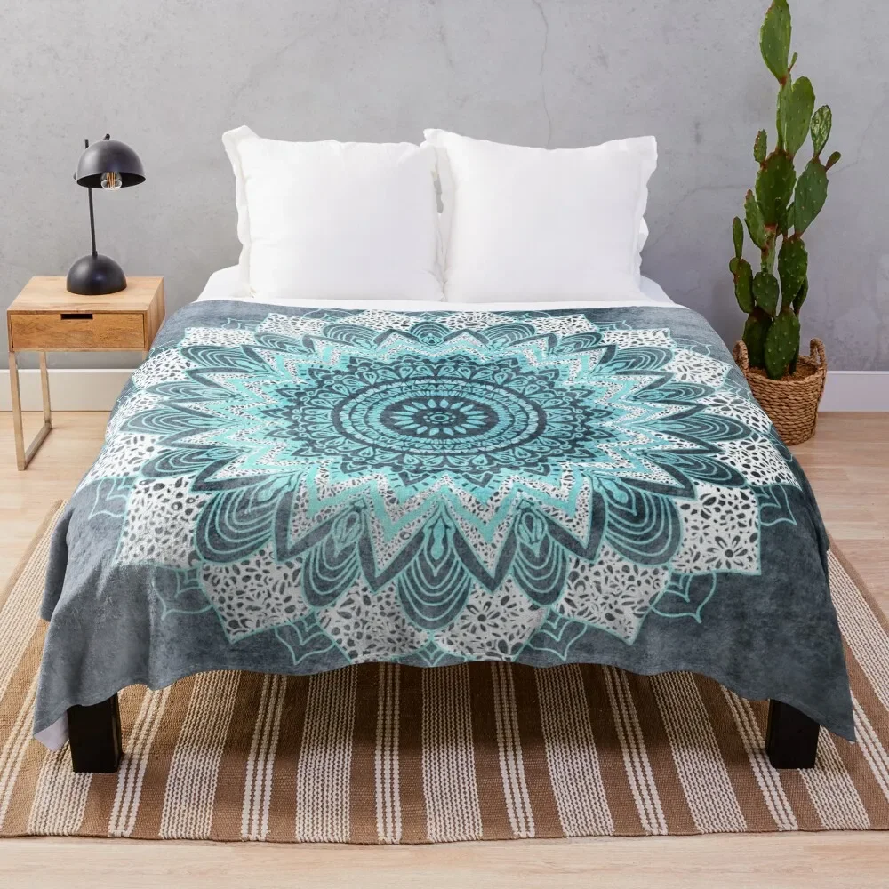 

BOHOCHIC MANDALA IN BLUE Throw Blanket Soft Big Hairys halloween heavy to sleep Blankets