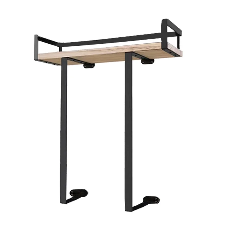 

ABWR-1 Piece Towel Racks For Bathroom Wall Mounted With Wooden Shelf For Folding Towels,Black