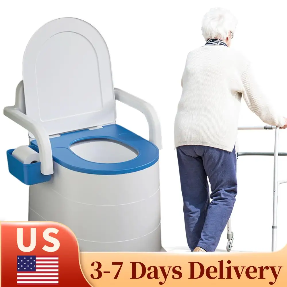 

Bedside Commode Potty Chair Heavy Duty Bedside Toilet Odor Sealed Portable Commode Toilet with Armrest for Elderly Disabled