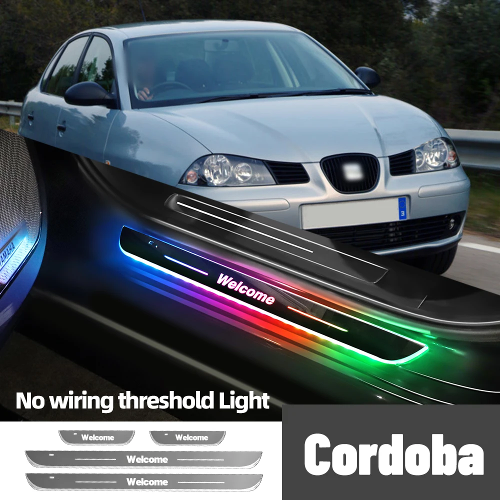 

For Seat Cordoba 1999-2009 2004 2005 2007 2008 Car Door Sill Light Customized Logo LED Welcome Threshold Pedal Lamp Accessories