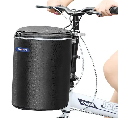 Imagen 2 del producto Cesta colgante para bicicleta eléctrica, accesorio plegable para deportes al aire libre, resistente al agua, color negro