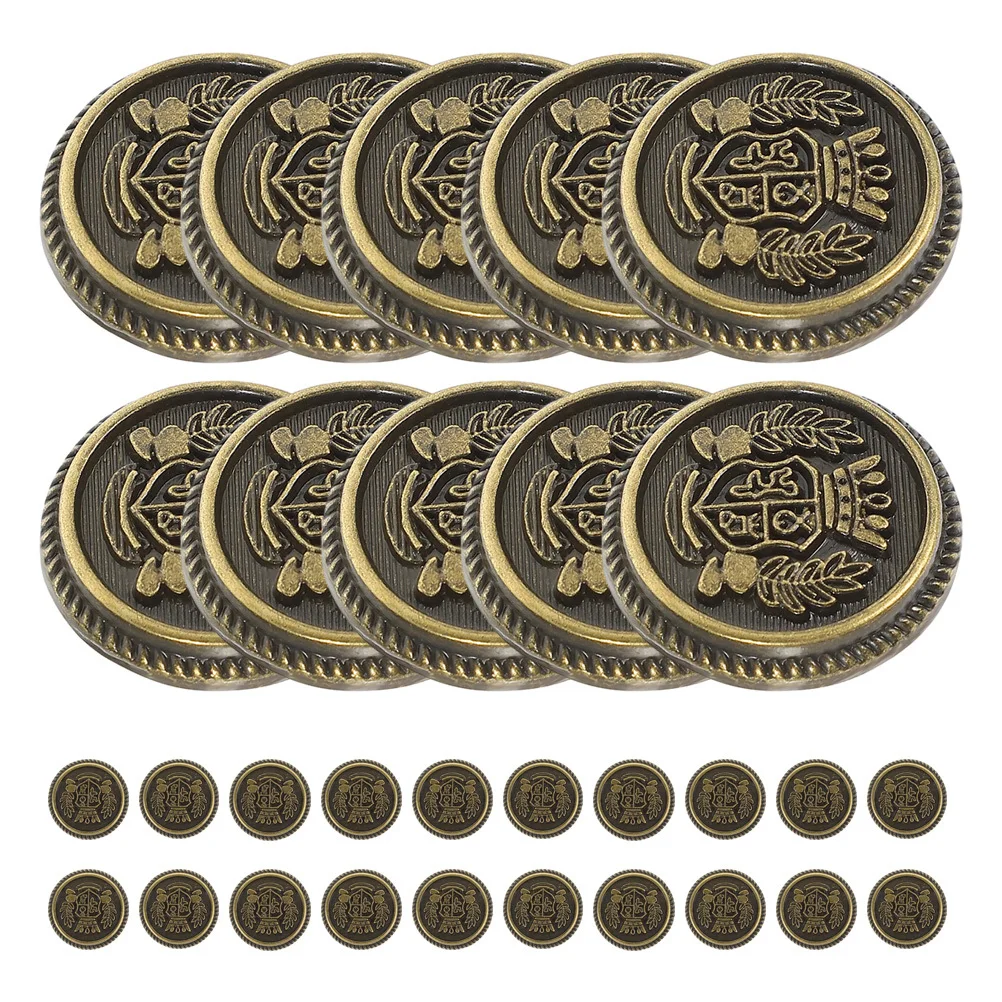 

30Pcs Crown Buttons Vintage Alloy Decorative DIY Clothes Buttons Coat Suit Sewing Accessories Retro Style Alloy Coat Button