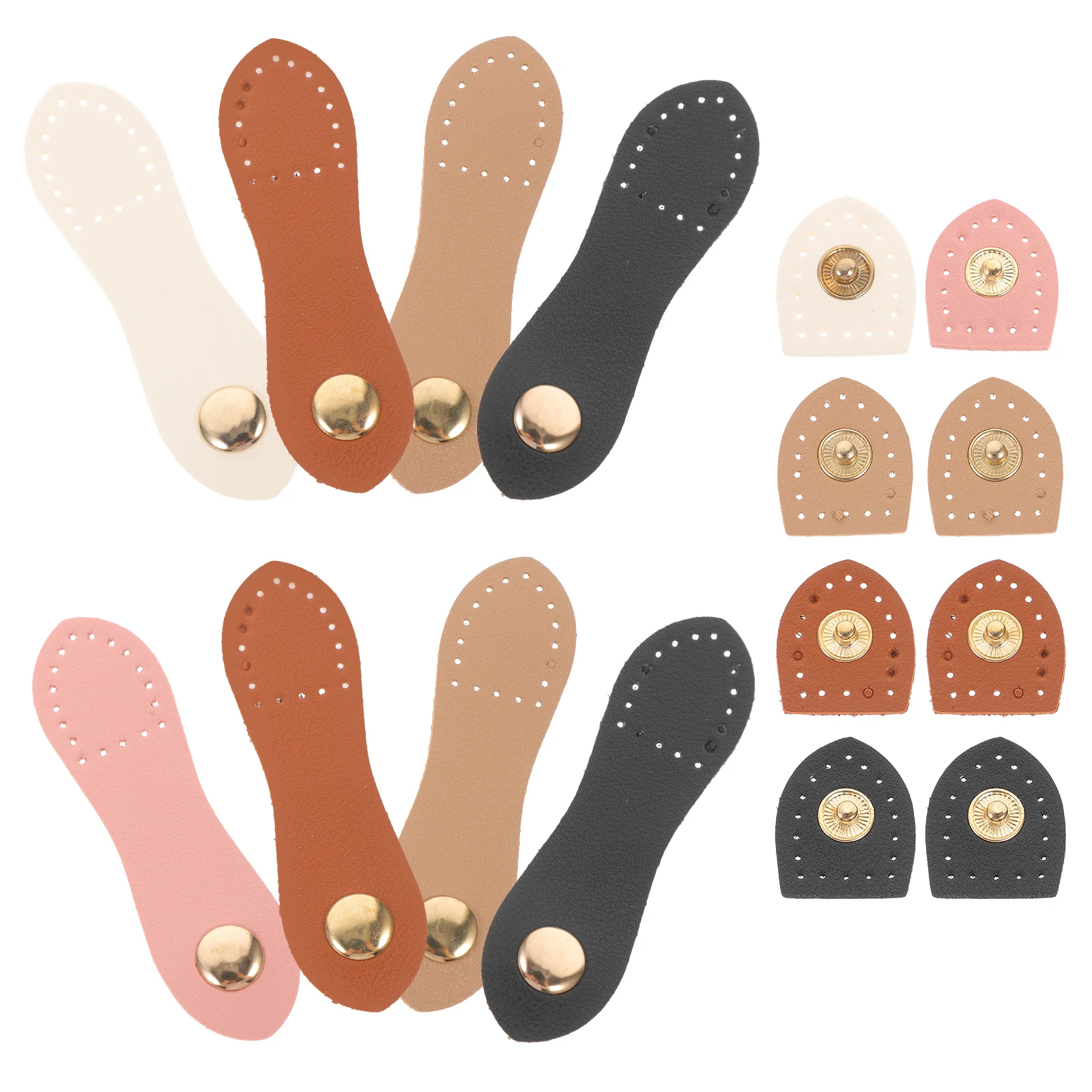 

8Sets PU Snap Buckle Tote Bag Snap Closure Small Buckles Sewing DIY Accessory PU Tab Closure DIY Accessory