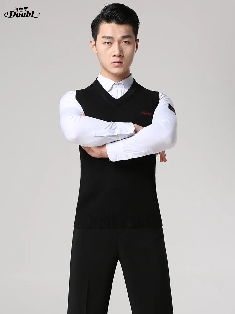 2025 nova dançarina moderna roupas masculinas com decote em v colete de lã padrão nacional roupas de dança moderna masculina