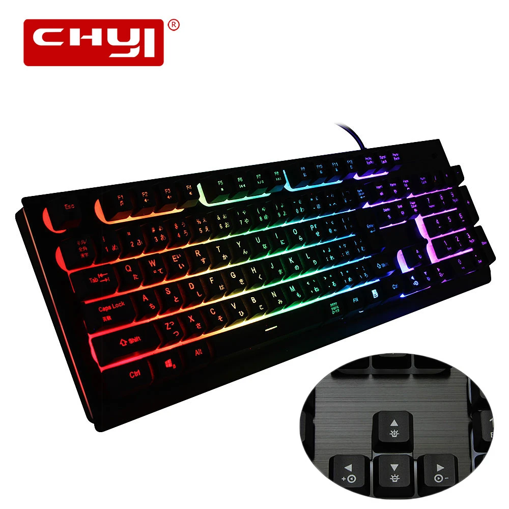 chyi teclado japones do jogo do metal com luminoso do rgb keycaps com fio do computador impermeavel ergonomico 106 chaves usb 01