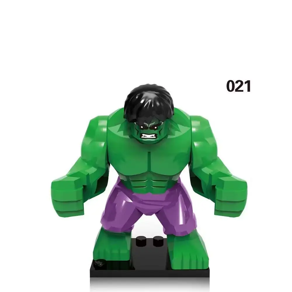 Marvel superhero action character building blocks, humanoid dolls, Spider Man Hulk Hulk children's toys, birthday gifts, anime c