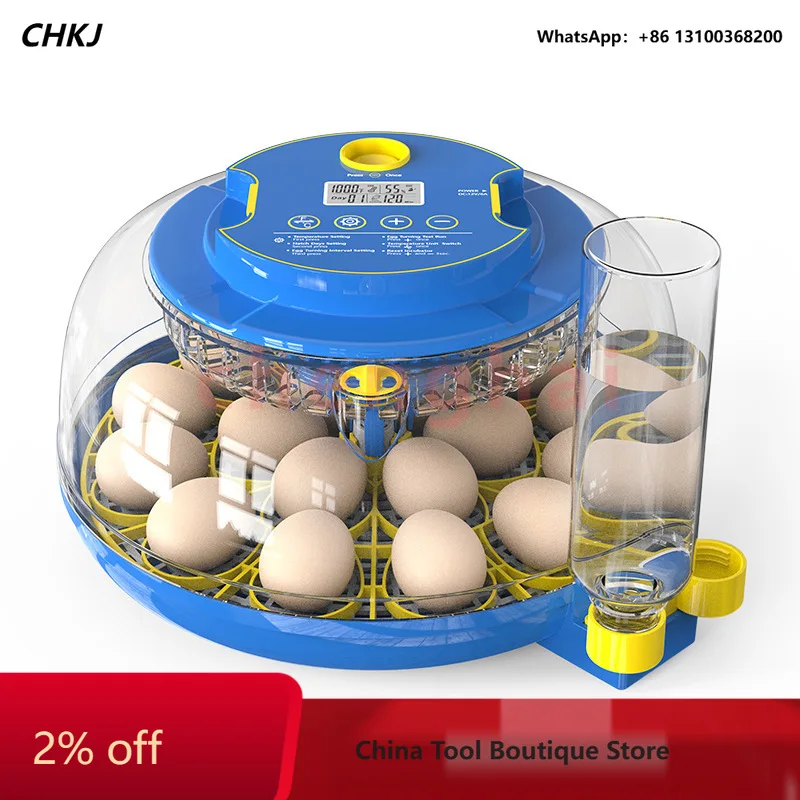 18H Detachable & Washable Automatic Water‑Adding Egg Incubator, Stop Turning Eggs in the Last Three Days,