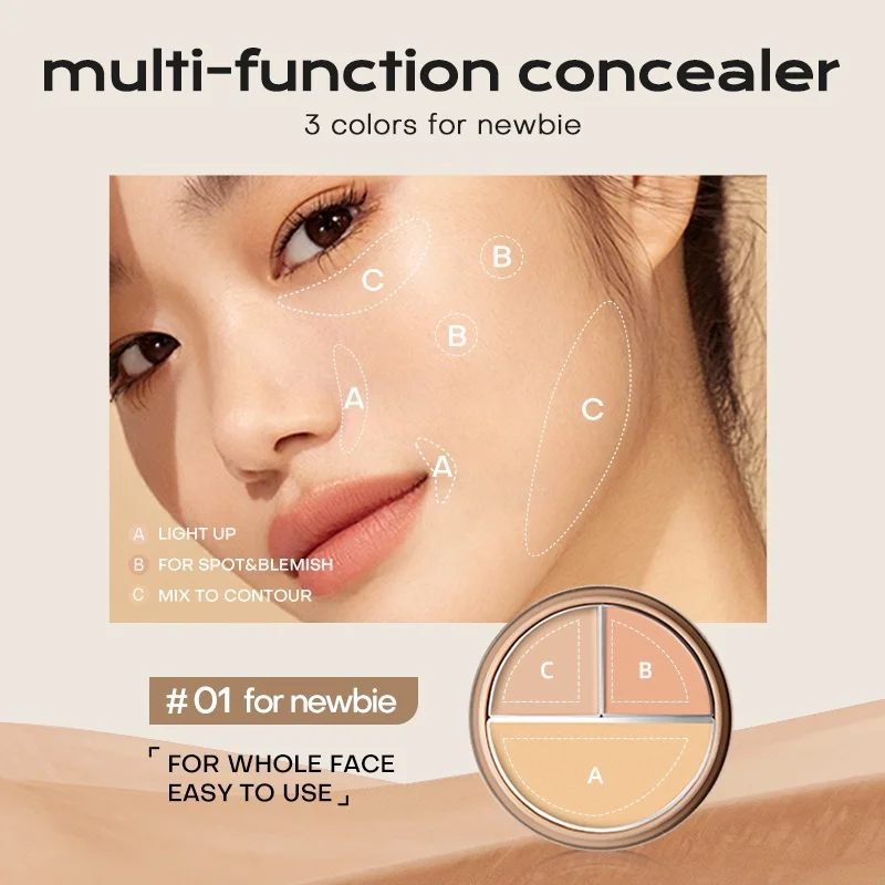 Nebel volle Abdeckung makellos poreless 3 Farbe Creme Concealer natürliche unsichtbare Akne wasserdichte Feuchtigkeit creme Gesicht Make-up