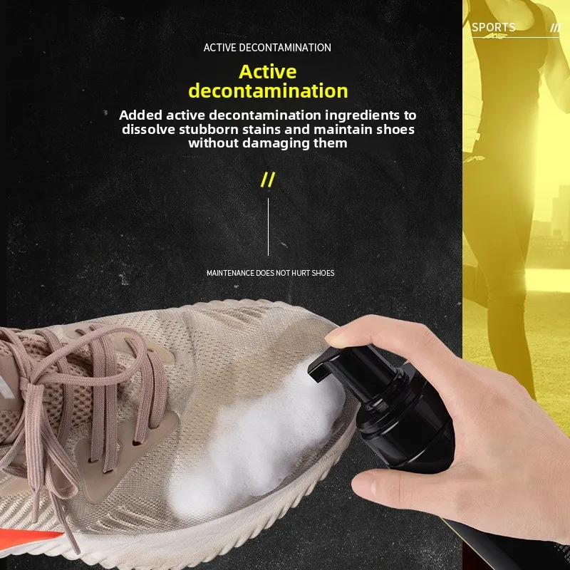 مجموعة أدوات تنظيف رغوة الأحذية الرياضية، رذاذ التنظيف الجاف للجلود من جلد الغزال Nubuck، مجموعة العناية بالأحذية البيضاء، منظف الفقاعات