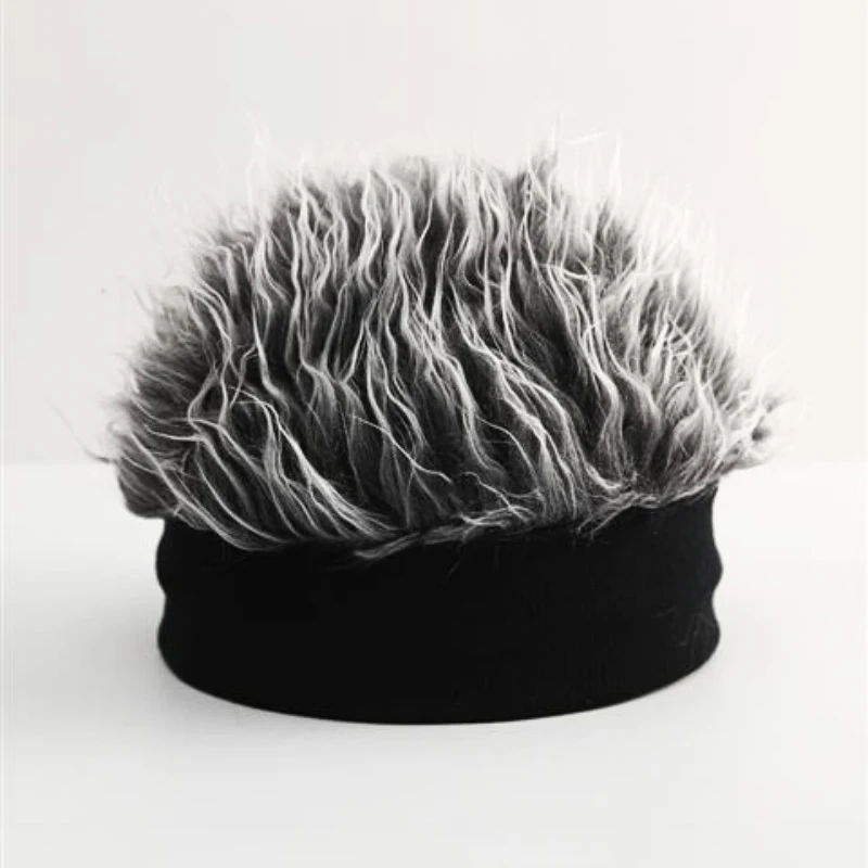 Creative Wig Hat Funny Short Hair Caps For Women Men Novelty Street Hip Hop Beanie Hat Spiked Fake Hair Funny Retro Caps