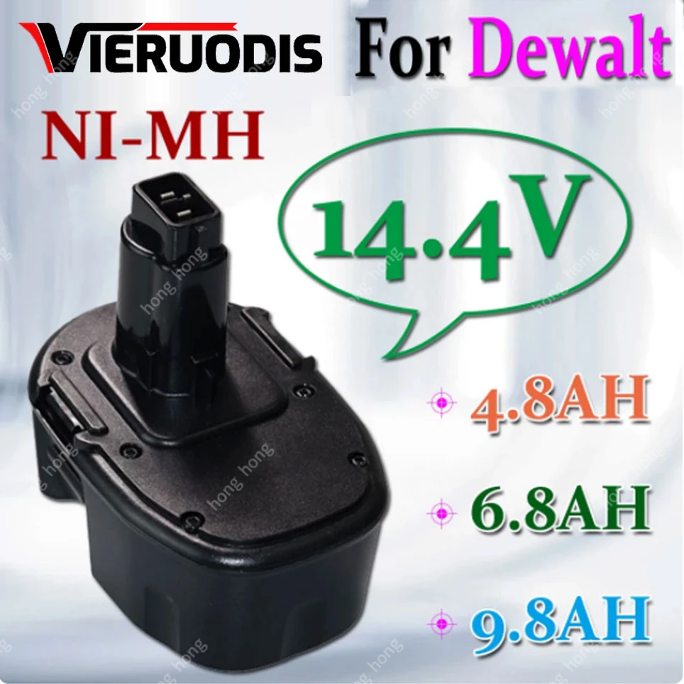 

For Dewalt 14.4V Battery xrp Ni-MH 4.8Ah/6.8Ah/9.8Ah for Replacement DC9091 DW9091 DW9094 DE9031 DE9091 Cordless Power Tools