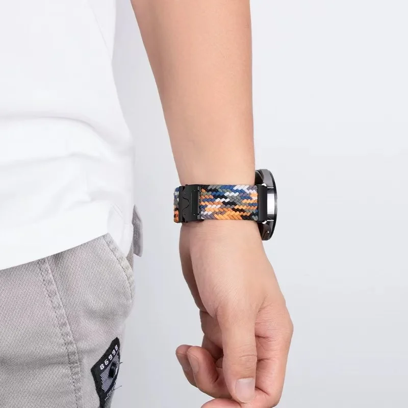 Cinturino in nylon per Samsung Galaxy Watch 8 Classic 46mm 40/44mm cinturino con fibbia per paracadute intrecciato cinturino Galaxy Watch Ultra cinturino