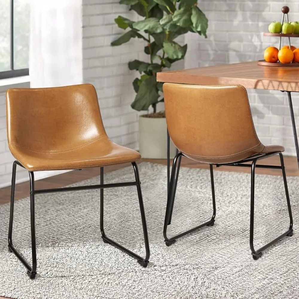 

Dining Chairs,Inch Kitchen Dining Room Chairs with Backrest and Metal Leg, Modern Armless Chair,Upholstered Seat Set of 2