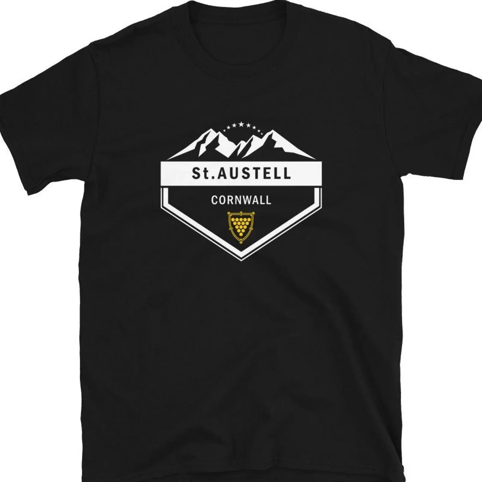 St Austell Cornwall Cornish  T Shirt FREE Local Shipping to USA UK European Union vintage Washed Versatile Unisex Slightly