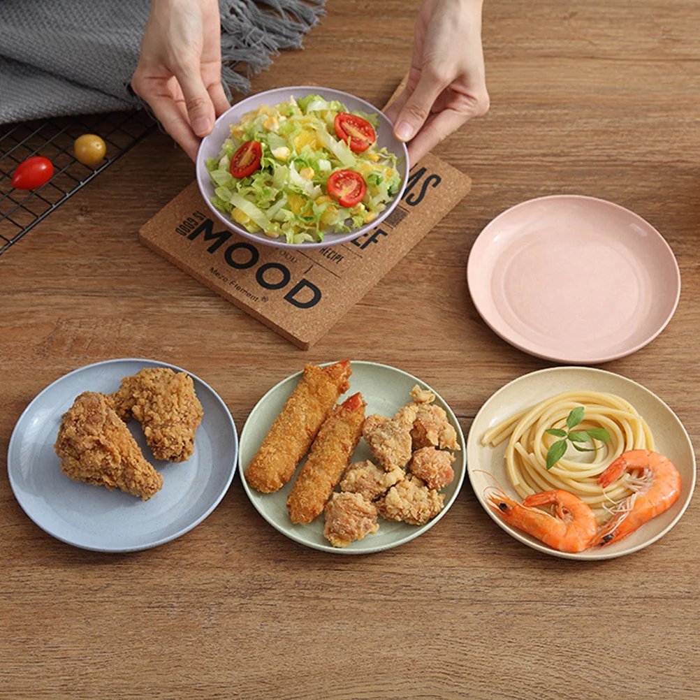 

/Set Wheat Straw Plates Eco-Friendly Biodegradable Dish Set Microwave Safe For Salad Fruit Pasta Noodles Lightweight