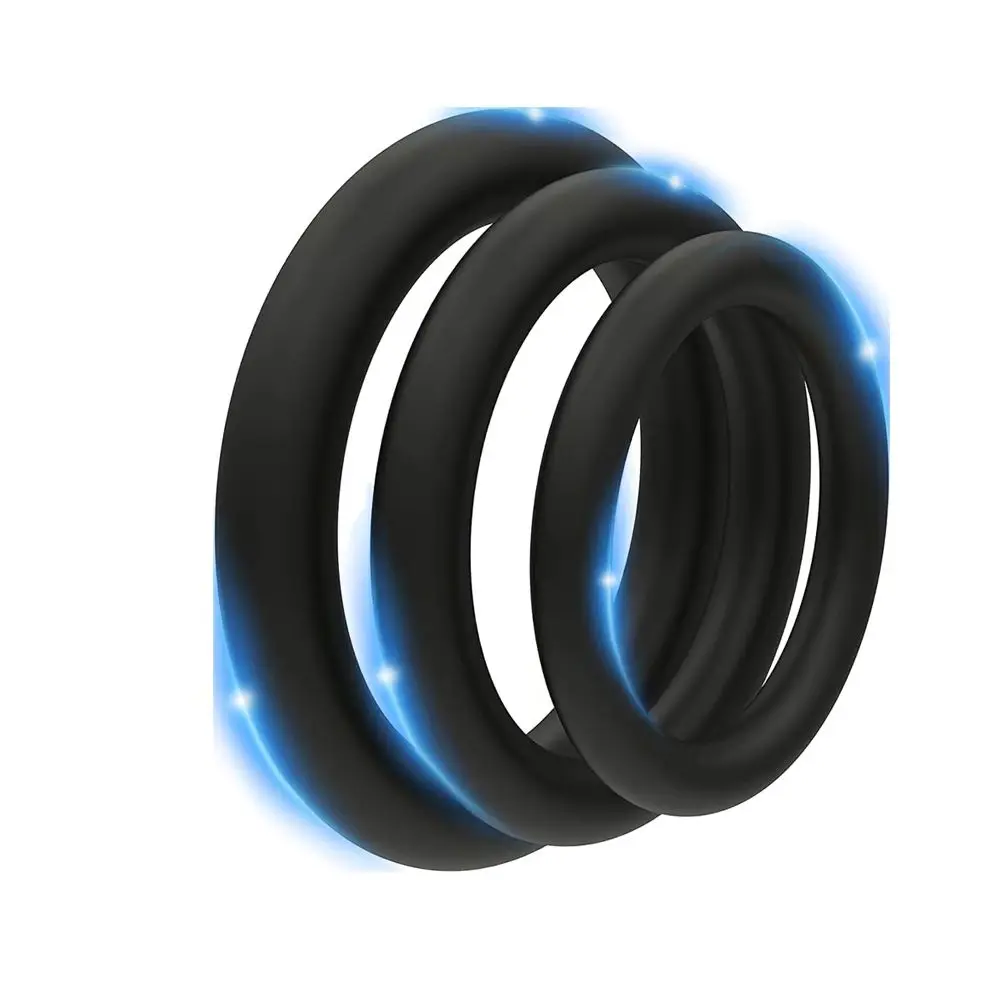 3pcs/Set Silicone Semen Lock Rings Durable Penis Rings for Men Ejaculation Delay Male Sex Rubber Cock Rings for Enhanced Perform