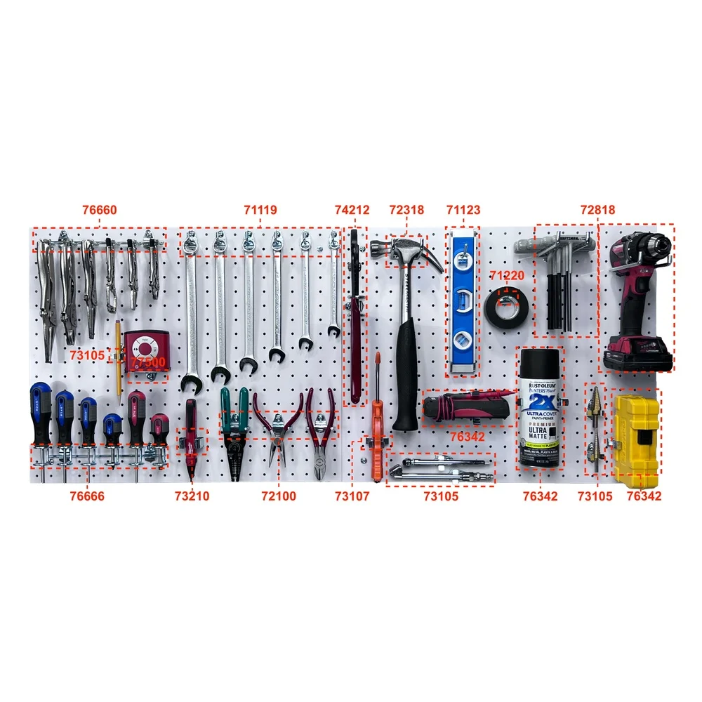 Conjunto de placa perfurada de polipropileno, durável, resistente às intempéries, 22x18 tamanhos, lavável, fácil manutenção, solução de armazenamento suspensa resistente