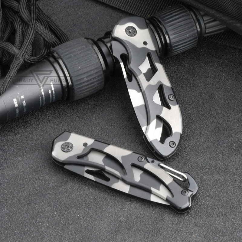 GradyFung Brand Folding Knife Stainless Steel Blade Small Pocket Knife for EDC Camping Utility KeyChain Hand Tools Gear