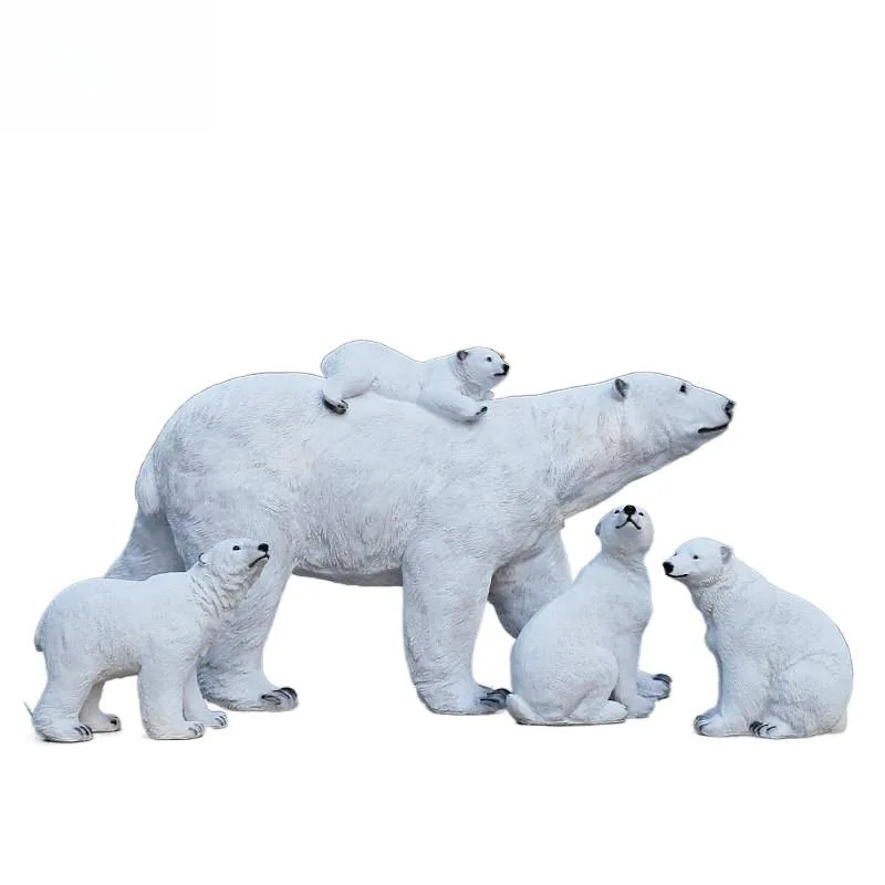 Fiberglass animal simulation polar bear plastic penguin ornament outdoor park forest decoration playground beautiful decoration