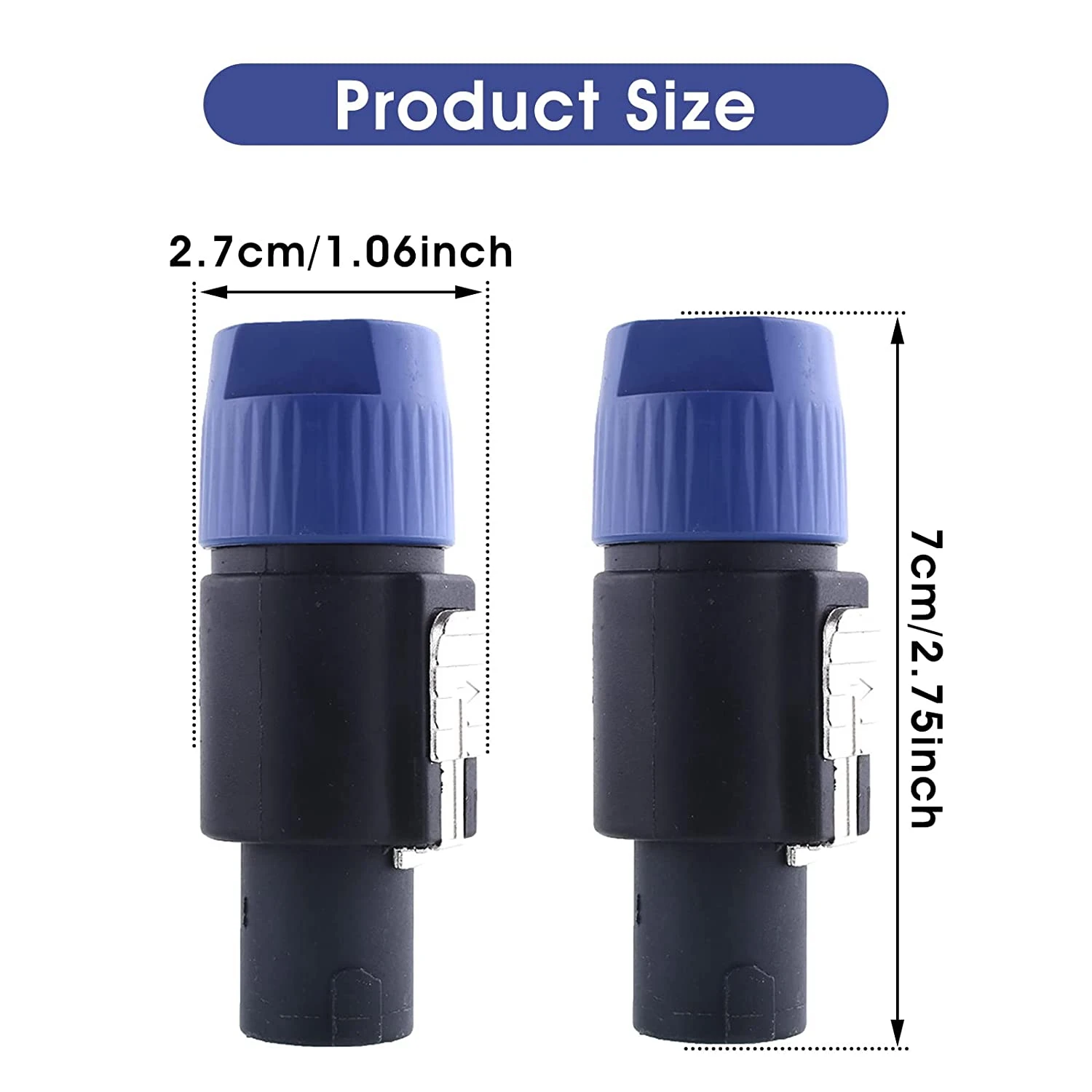 Eccellente-10 Pezzi Cavi per Altoparlanti NL4FC Testa Connettore per Cavo Speakon Spine per Altoparlanti a 4 Pin con Twist Lock Impermeabile per Cavi