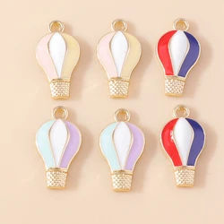 10pcs Enamel Hot Air Balloon Charm for Jewelry Making Earring Pendant Necklace Bracelet Charms Diy Accessories Handmade Supplies