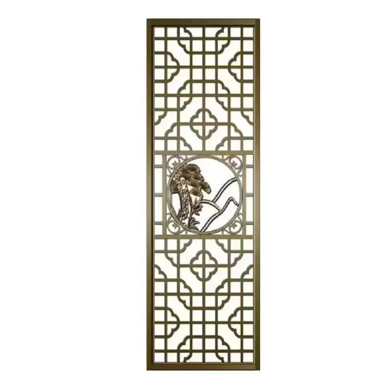 

Chinese style, restaurant, light luxury, partition, metal, screen, hollow, decoration