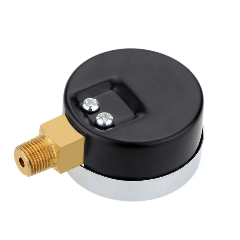 5X Pressure Gauge - 0 - 30 Psi 0 - 2 Bar Dial Gauge Compressor Meters Hydraulic Pressure Gauge Gage Double Scale Black-AT36