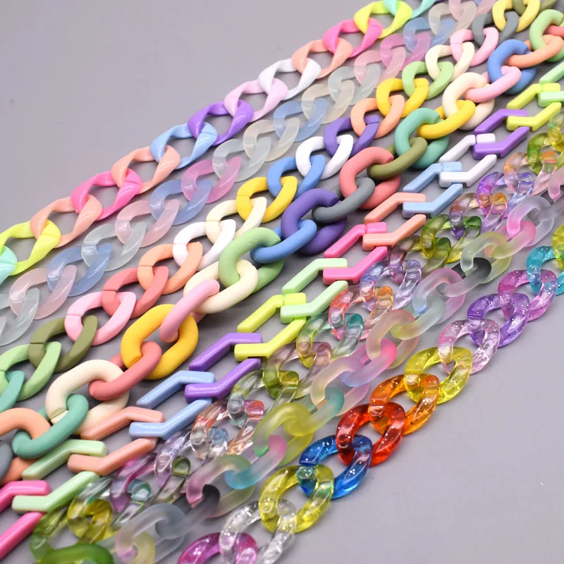 Wholesale 17x24mm Acrylic Link Chain Hook Clasp Connector Opening Loops Accessories Chain Link for Jewelry Making Necklace