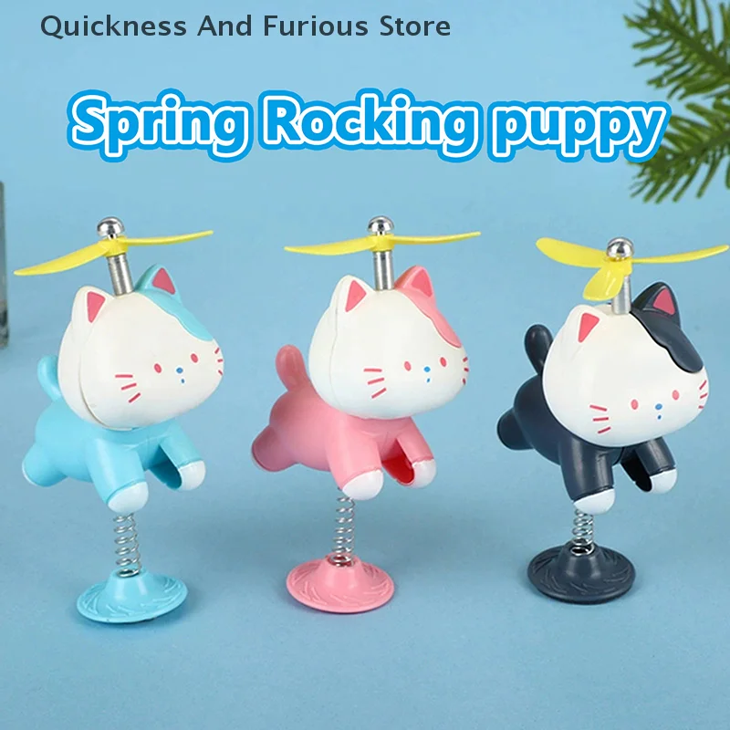 

Car Dashboard Spring Bobblehead Lucky Waving Cat Decor Cute Wobbly Auto Accessory For Windshield Funny Stress Relief Gift