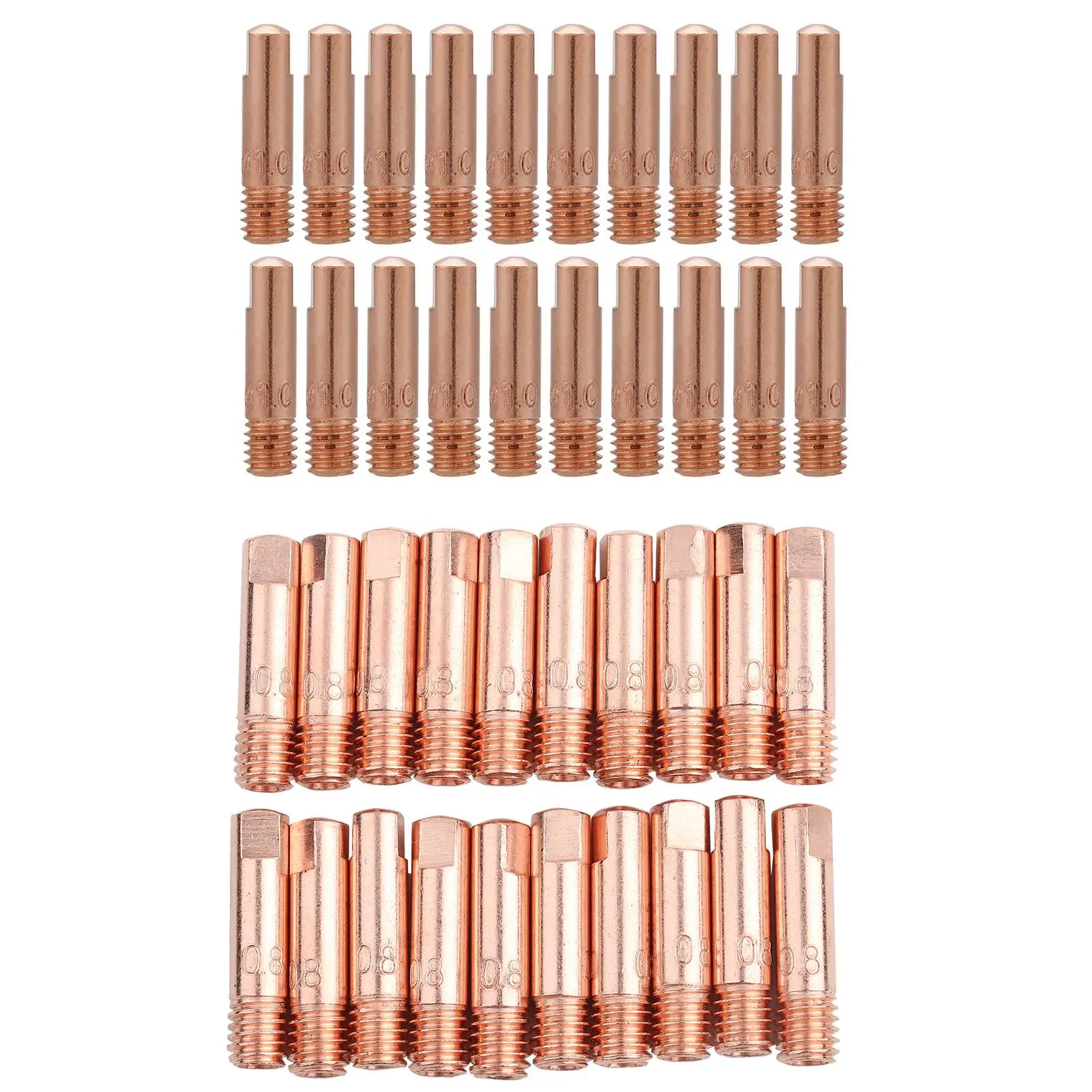 Ujung Kontak Tembaga untuk Obor Las 15AK MIG/MAG Bahan Habis Pakai 0.8/1.0Mm Ujung Kontak Las 24KD Ujung Kontak Obor Las