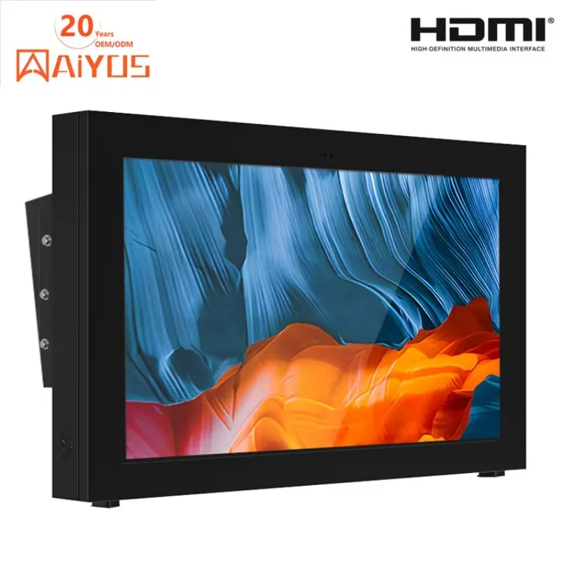 LCD LED Monitor Super Slim Digital Signage Outdoor IP65 Waterproof Wall-Mounted Advertising Display Retail Store