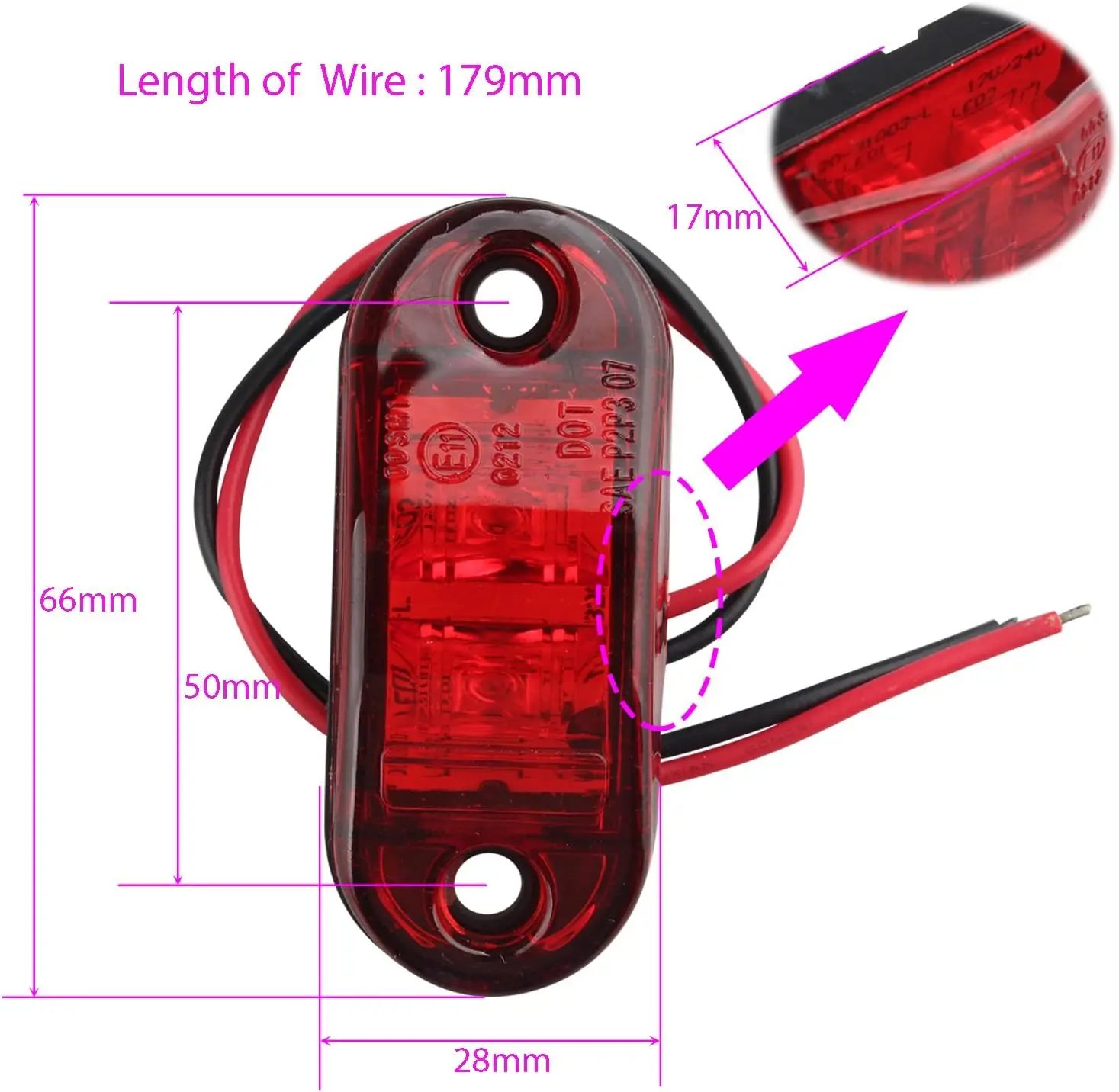 4pcs IP65 Oval LED Marker Lights 12V/24V Front Rear Lights Universal Indicator of Position for Truck Trailer Van Lorry Car Bus
