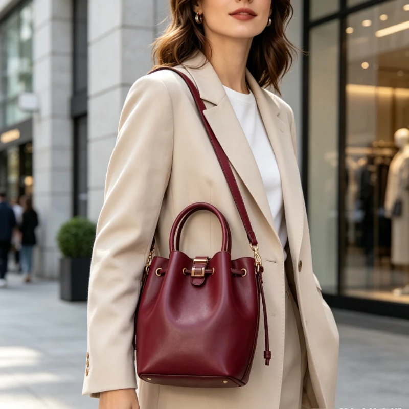Elegant Bow-Accented Leather Shoulder Bag For Women, Luxury Crossbody Handbags, Designer Brand Tote Messenger Purse