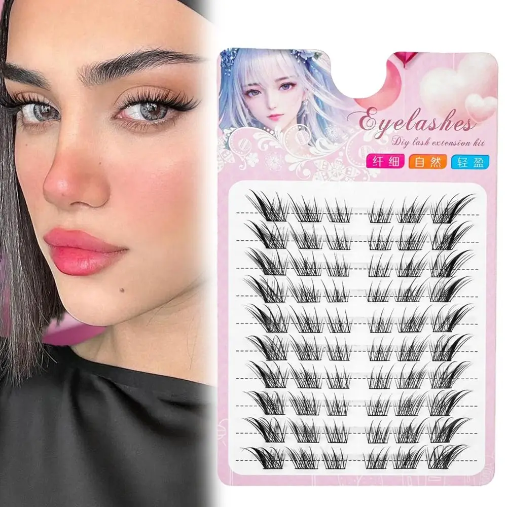 Femmes beauté 3D oeil de chat grappes cils naturel Manga renard faux cils C Curl vaporeux cils individuels pour Extensions de cils