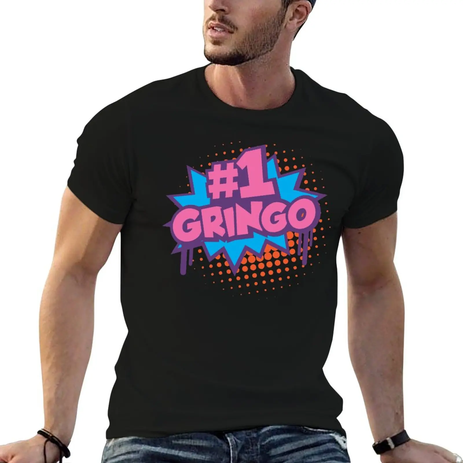 No.1 Gringo T-Shirt vintage graphic tee plus size clothes mens t shirt graphic