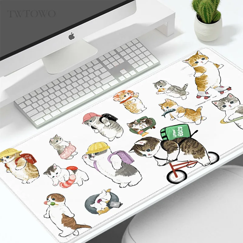 Mouse Pad Gaming Cute Kawaii Cat XL New Custom Large Mousepad XXL Mouse Mat Non-Slip Natural Rubber Laptop Desktop Mouse Pad