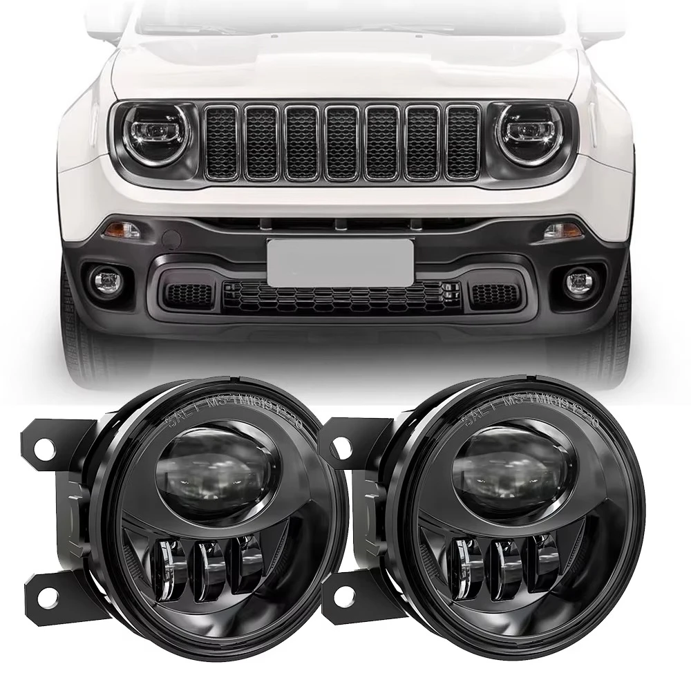 For Jeep Renegade 2015-2022 2Pcs Led Fog Lights Assembly 30W Led Driving Passing Light Front Bumper Fog Lamp Plug and Play