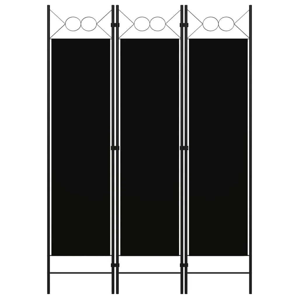 Vidaxl Black 3-Panel Room Divider 120X180 Cm Privacy Screen,Out Screen,Interior Decoration