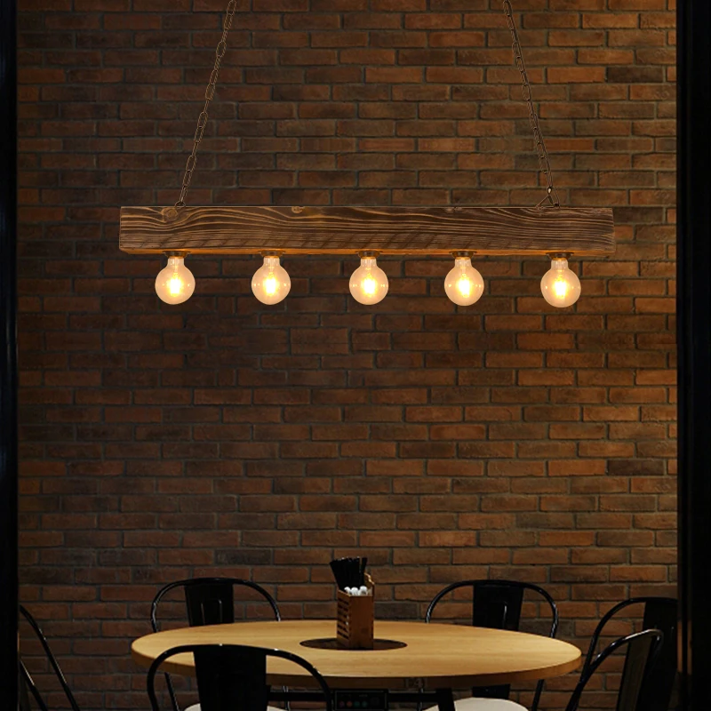 

Retro industrial style creative personality solid wood chandelier restaurant teahouse bed and breakfast restaurant bar counter A
