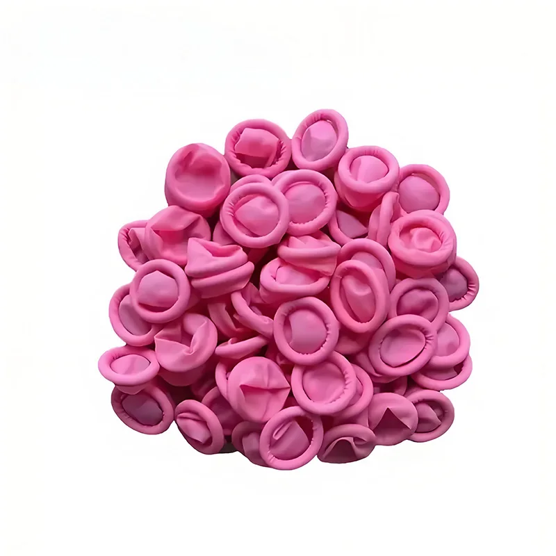 100 Stuks Meerkleurige Wegwerp Vingerbedjes Antislip Latex Poedervrij Opgerolde Randvingerbedden Beauty Kappers Tattoo Tools