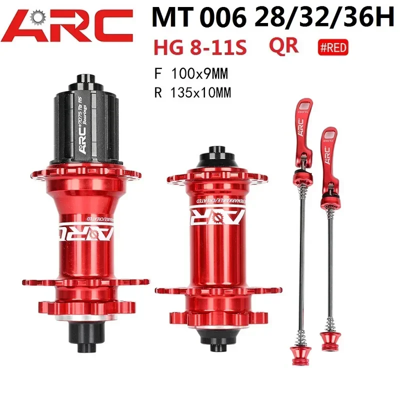 ARC MT006 bicycle hub mtb hub QR/THRU 28H 32H 36H ultra light disc brake HG 8-11 speed 4 pawl bearing hub bicycle parts