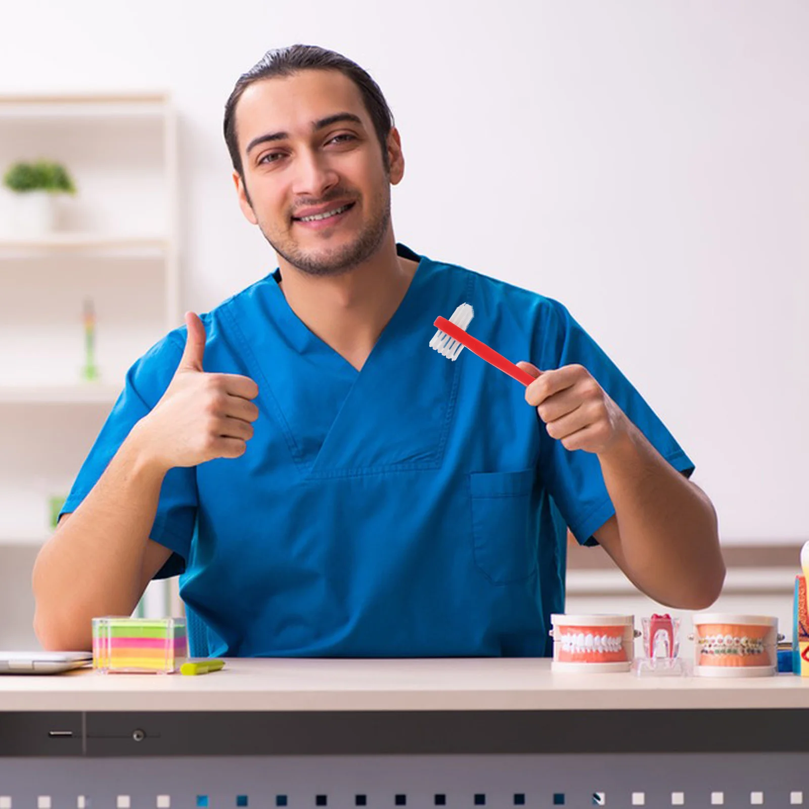 

4 Pcs Denture Cleaning Brush Portable Toothbrushes Hard for Adults Cleaner Gum Travel