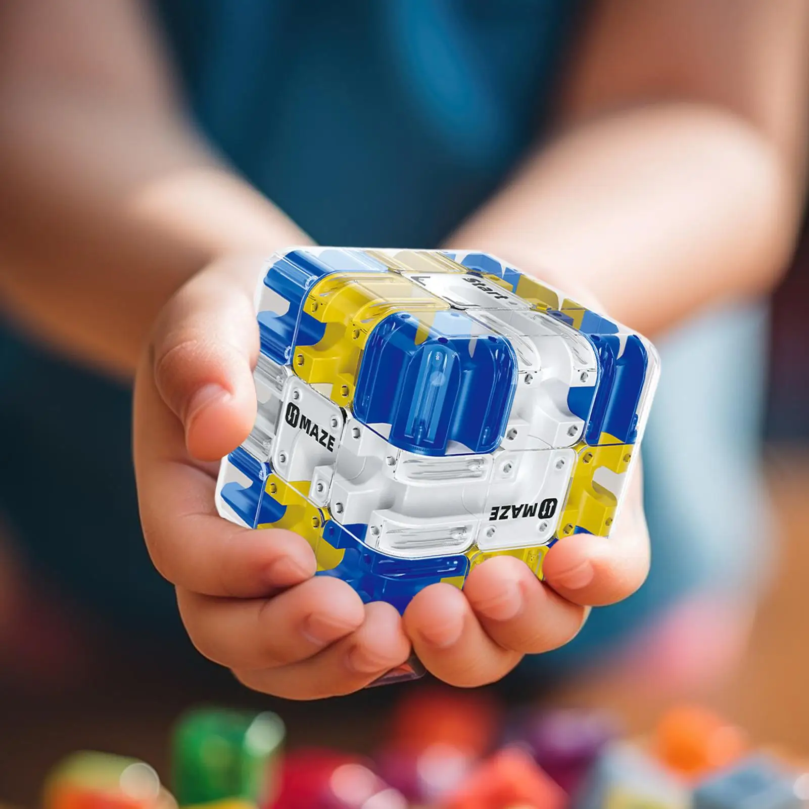 Labirynt Kostka Puzzle Zabawka Trening Mózgu Labirynt Edukacyjny Zabawka Sensoryczna 3D Kulka Rolkowa dla Rodziny Przyjaciół Dorosłych