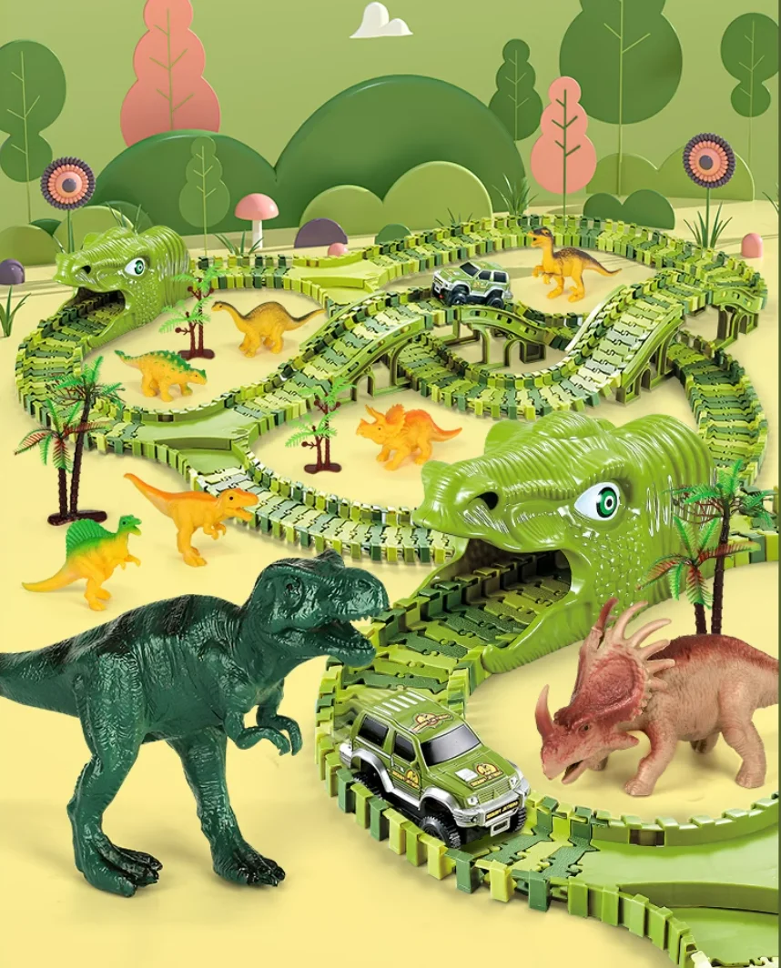 

Dinosaur Mountain Rail Car Free To Share Track Creative Focus Training Adventure Parent-Child Interactive Toy 3 Years Old