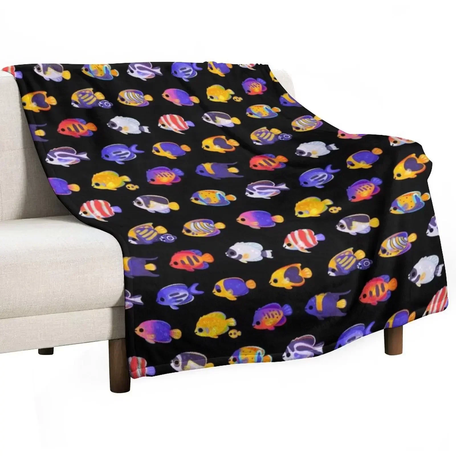 Angelfish! (marine) - name ver. Throw Blanket For Sofa Thin Custom Luxury Throw Blankets